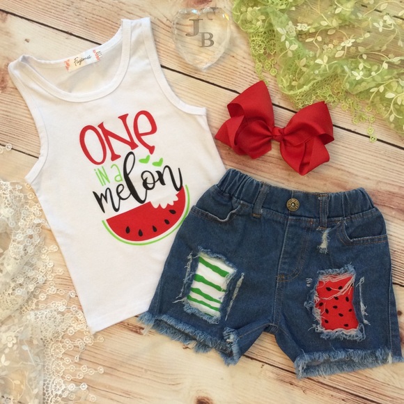 one in a melon baby outfit